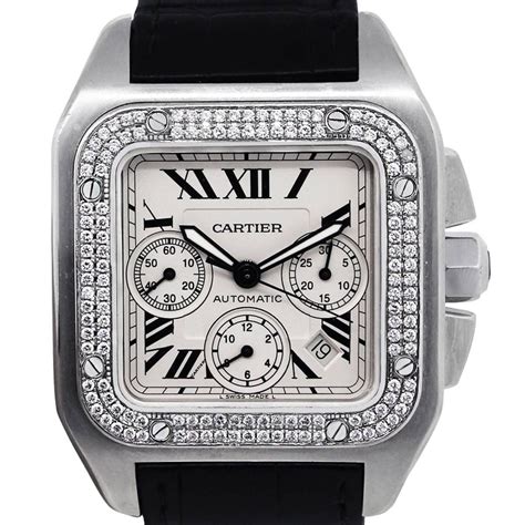 mens cartier santos watch|cartier santos diamond bezel.